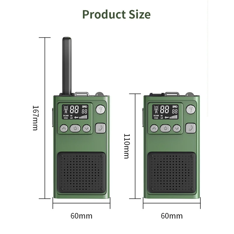 Hand funkgerät Walkie Talkie Fern kommunikation 400-470MHz mit LED-Taschenlampe für den Außenbereich