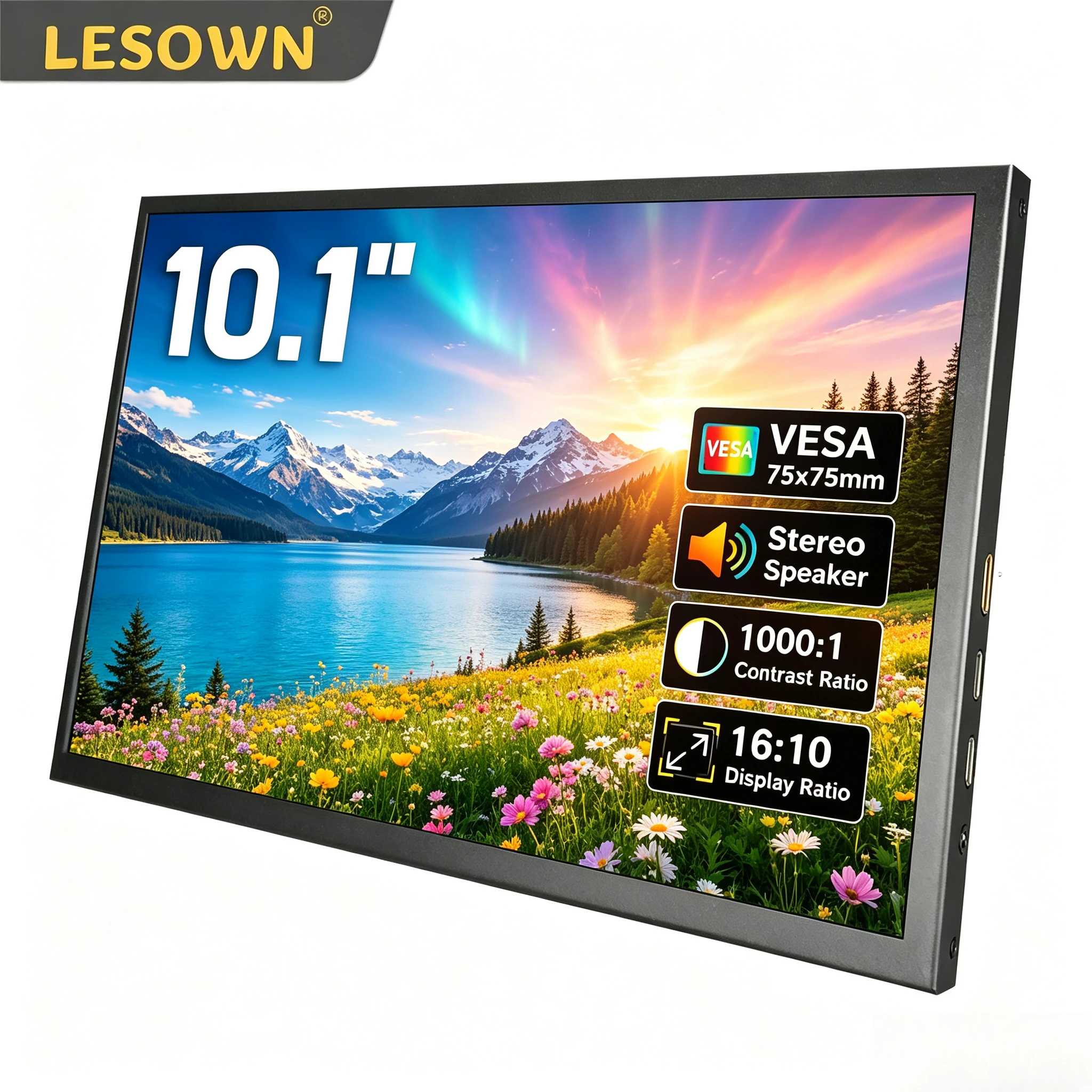 LESOWN Driver-free 10.1" PC Secondary Screen for Desktop Extension 1920x1200 16:10 FHD Portable Monitor