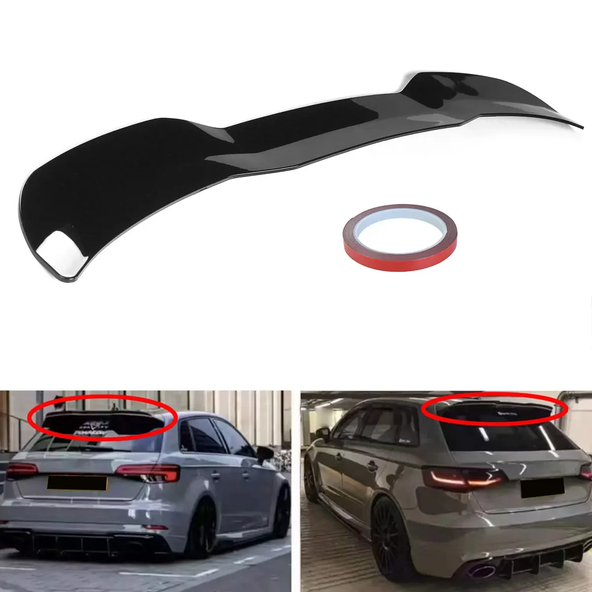 

High Quality Car Rear Spoiler Wing Lip For Audi A3 SE 8V hatchback 2014-2020 Rear Trunk Spoiler Lip Boot Wing Lip Extension