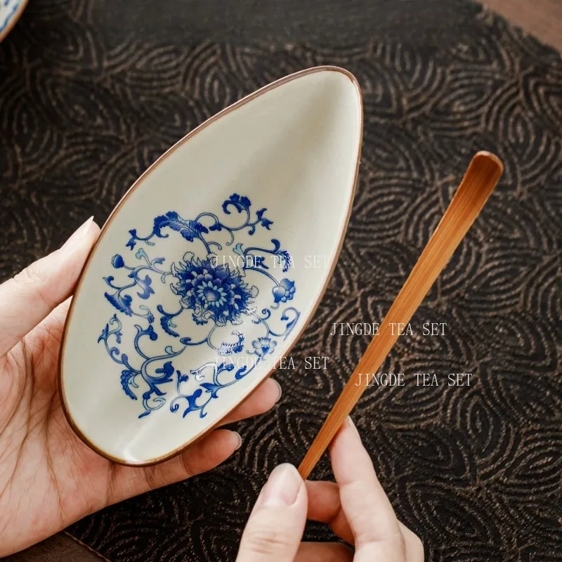 Ru Kiln Ceramic Tea Measuring Device Chinese Style Tea Pick Teaspoon Household Kungfu Tea Ceremony Accessories Teaware Sets