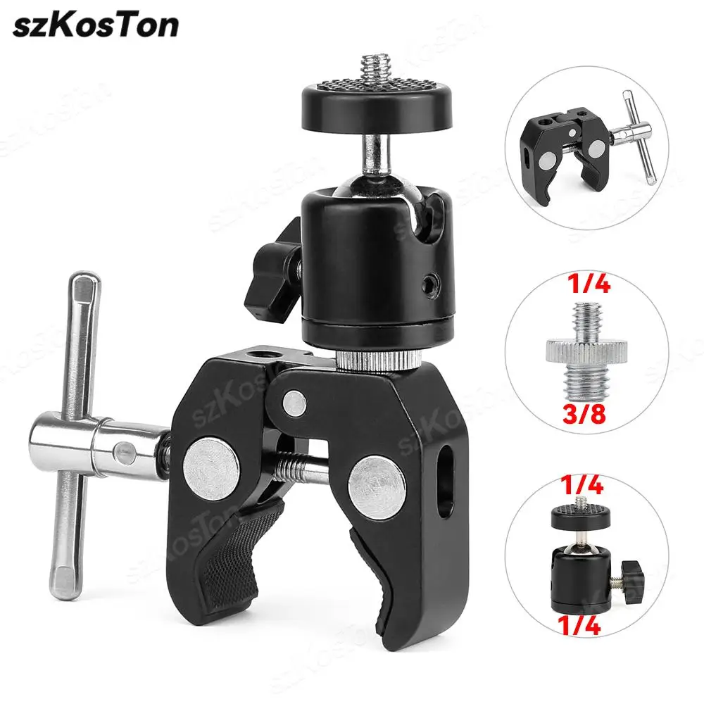 Держатель с зажимом-крабом с винтом 1/4 3/8 для студийной вспышки фотовспышки Штатив для зонта крючки пластина крестовые Стержни аксессуары