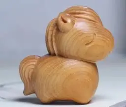 

1pc Wooden Horse Figurine Decorative Miniature Animal Carving Home Office Desk Shelf Ornament Zodiac Symbol Good Fortune
