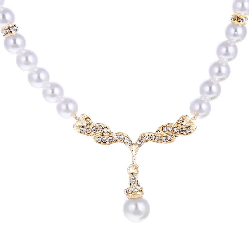 قلادة أنيقة للنساء مجوهرات من اللؤلؤ الصناعي لحفلات الزفاف مصنوعة من خليط معدني هدايا الحفلات وقلادة تزيين Collares Para Mujer Ж Rolle이