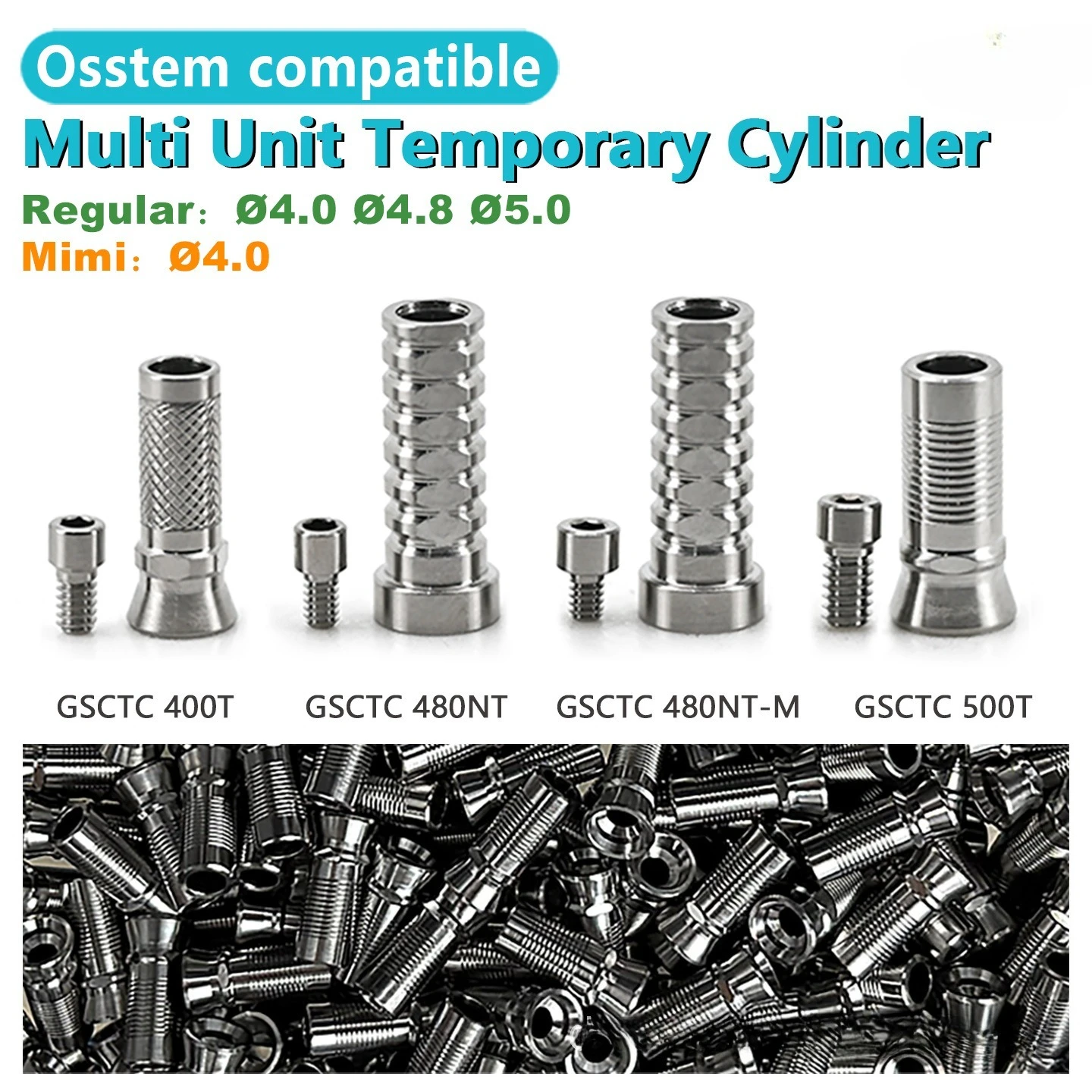 Dental Implant Crown Bridge Temporary Abutment Titanium Cylinder Substitute Composite Temporary with Screw CAD/CAM Convertible