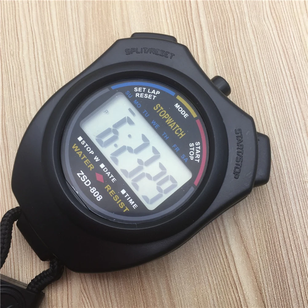 

Electronic Timer Two-Way Stopwatch Sports Movement Professional Split Time Measurement Weather Resistant Lightweight Lanyard