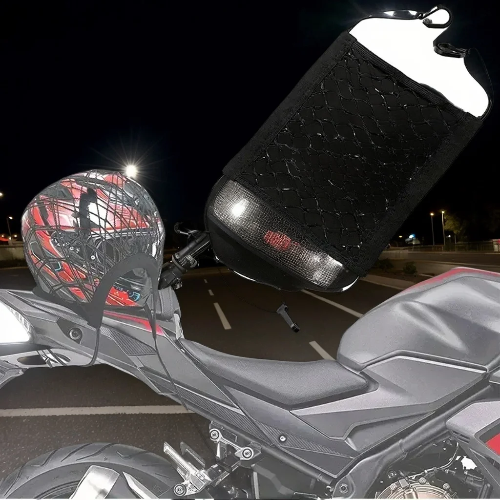 

Сумка для хранения мотоциклетного шлема - сетка для багажника с крючком для топливного бака скутера/велосипеда (сетчатый груз)