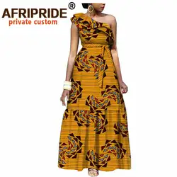 African Fashion Casual Dresses for Women AFRIPRIDE Tailor Made One Shoulder Fit and Flare Women Batik Cotton Dress A1825111