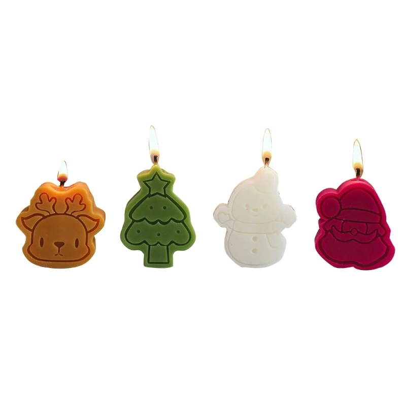 1 Set Christmas Gift Aroma Candle Set Christmas Snowman Gingerbreads Man Holiday Party Candle Aroma Birthday Gift