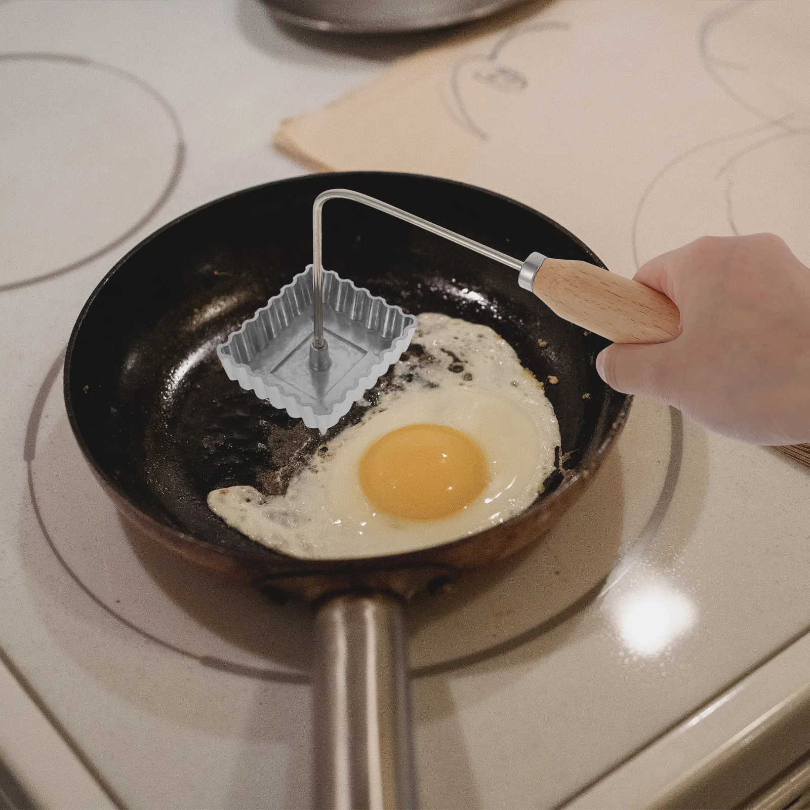 

1Pcs Fried Snack Mold Aluminum Alloy Wooden Handle Kitchen Frying Mold Household Kitchen Supply for Carrot Shreds Shrimp Pastry