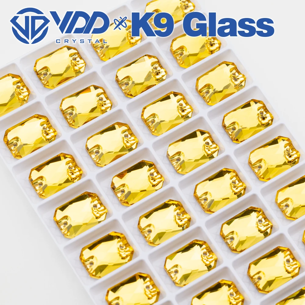 VDD Großhandel Smaragdschliff Hochwertige K9-Glas-Applikations-Strasssteine, Kristall-Flachrück-Applikationssteine zum Nähen für Bekleidungsdekorationen – Detail 11