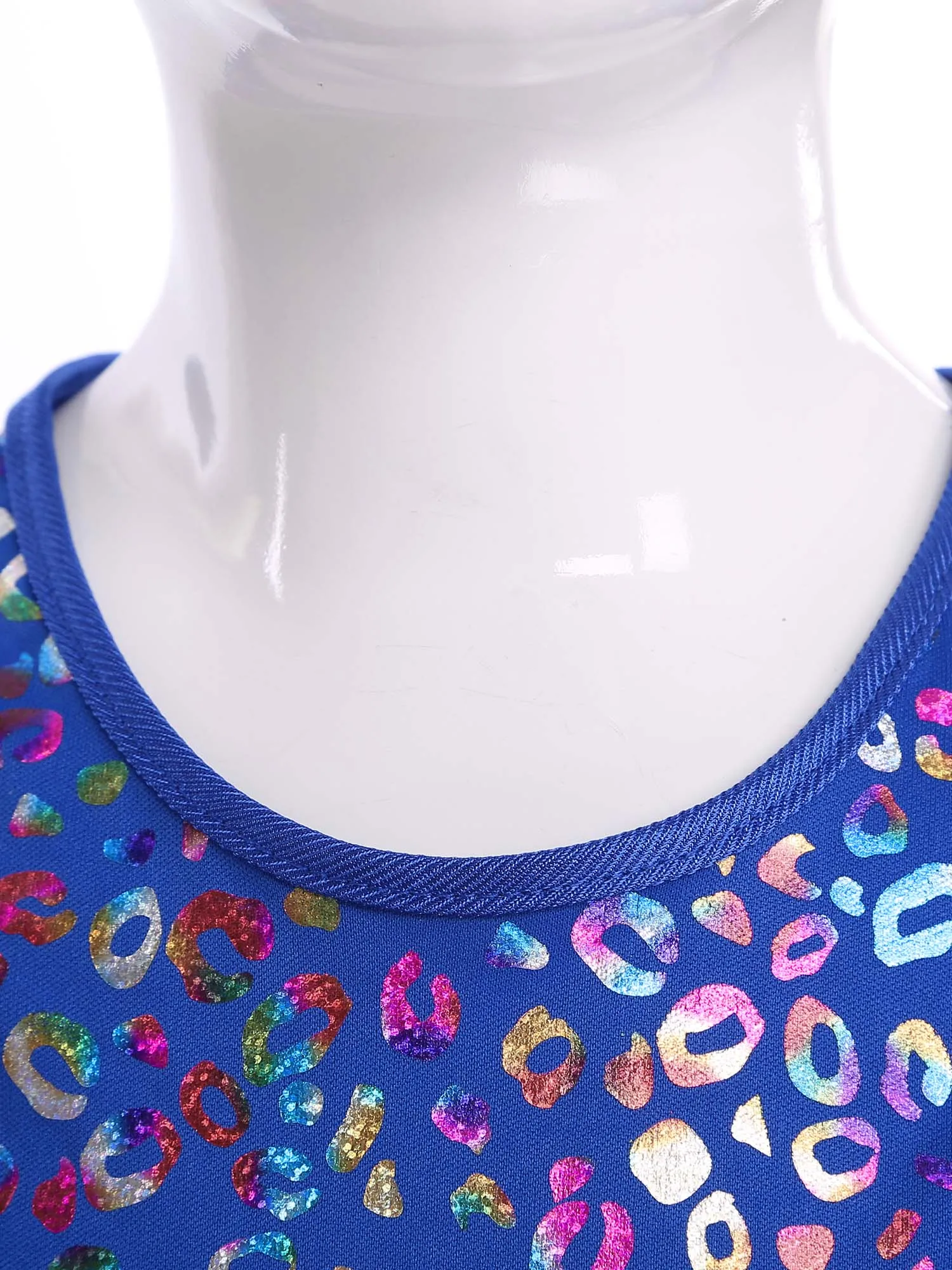 Children's Street Jazz Dance Costume Tanks Tops Girls Boys Metallic Leopard Fashion Sleeveless Tank Top Kids Cheerleading Vest