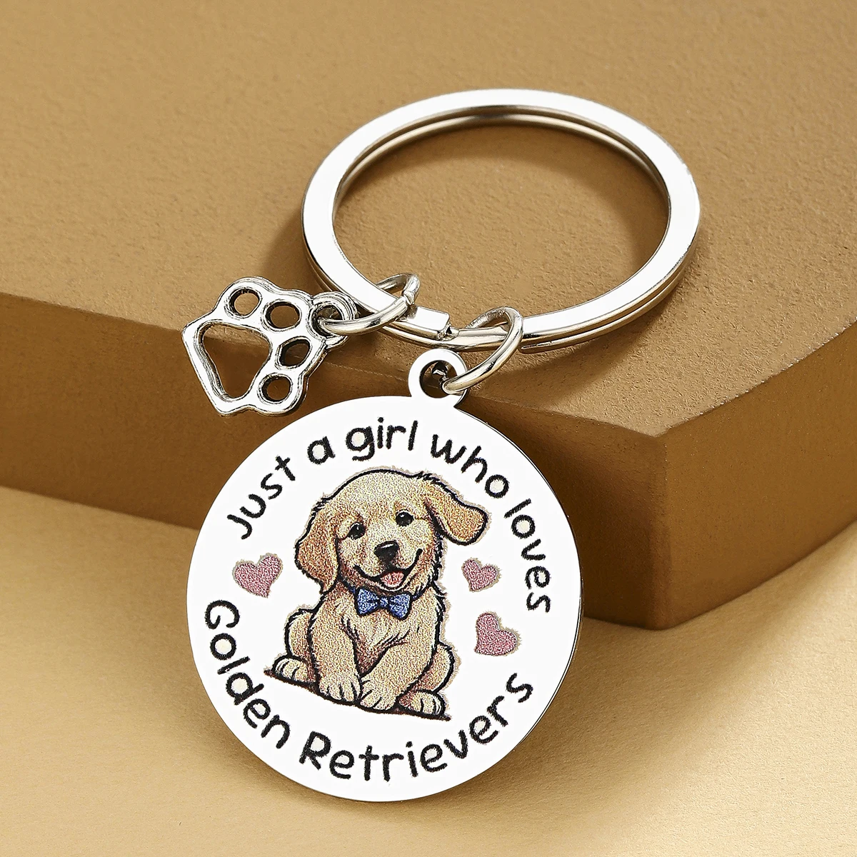 Llavero de Golden Retriever, Regalos para Mujeres, Llavero con Diseño de Perro Golden Retriever, Regalos Temáticos de Perros