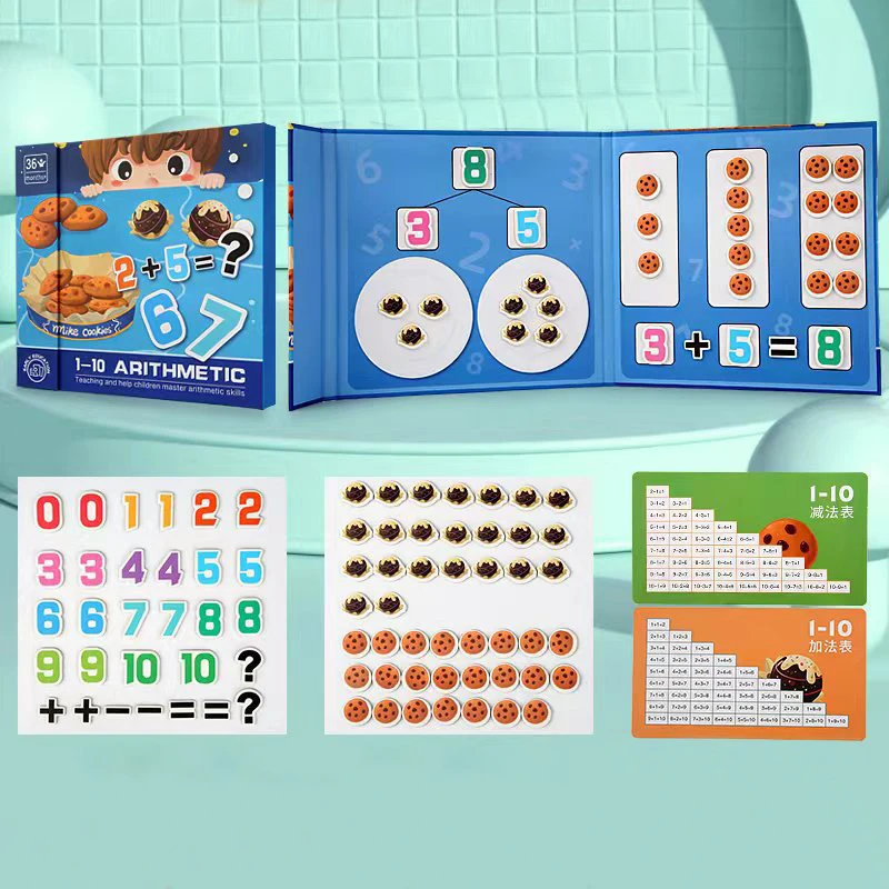 Kinder Mathematik Arithmetik Magnetische Aufkleber Digitale Puzzle Zerlegung Spiele Baby Früh Lernen Montessori Pädagogisches Mathe Spielzeug