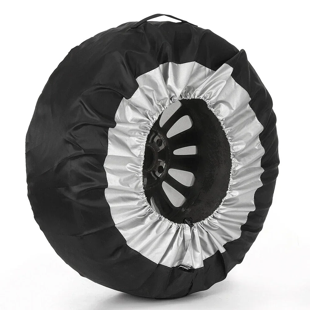 4 Pcs Car Spare Tire Cover Sunscreen Tire Bag Dustproof Protective Film Cloth Waterproof Spare Tire Wheel Bag Tyre Spare Storage