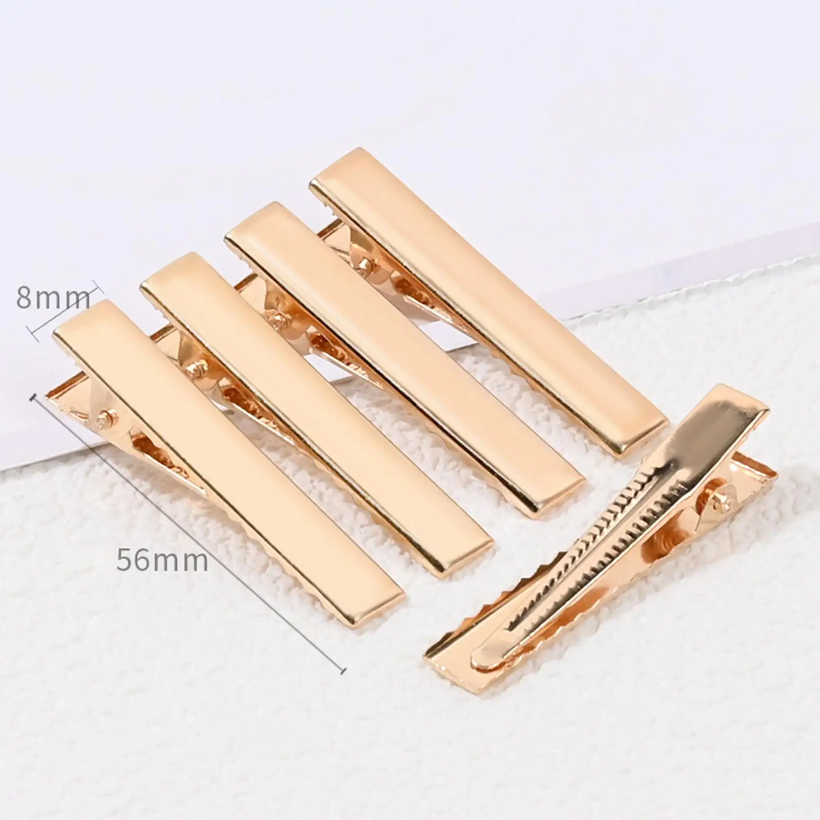 Pack of 50 Hair Clips, Sleek Golden Prongs for Accessories