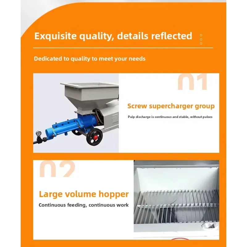 Customized Electric Cement Plaster Spray Machine Screw Slurry Grouting Sand Material Mortar Wall Spraying Pump For Construction