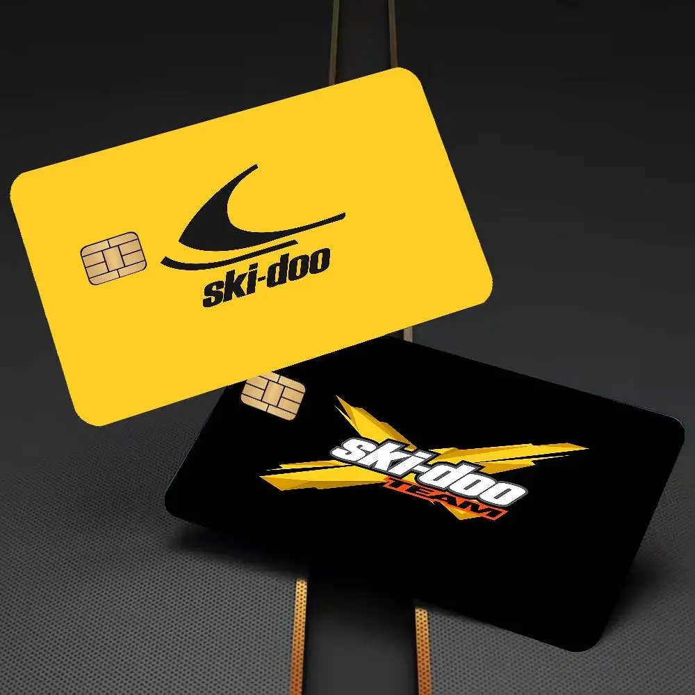 Snowmobile Ski-doos Anime Cartoon Bear Skin Sticker Film Tape Case for Big Credit Debit Card Front Side