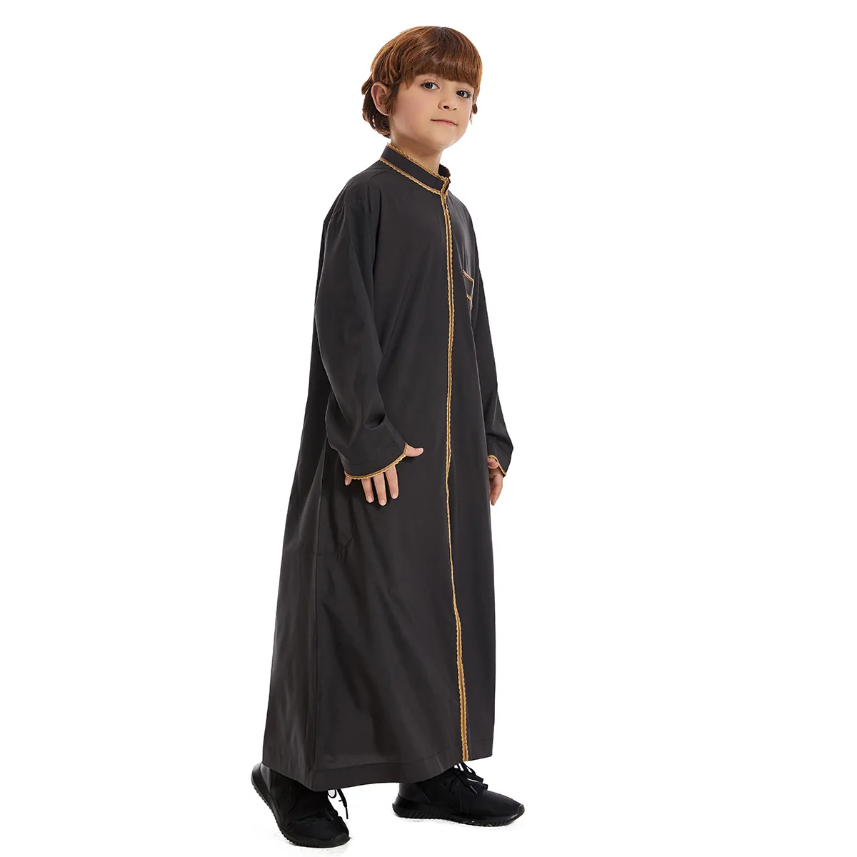 Kid\'s Long Muslim Robe, Quimono, Espanador, Modest Islamic, Dubai, Arábia Saudita, Abayas, Oração Kaftan, Ramadan, Marrocos, Jubba, Abaya, Thobe