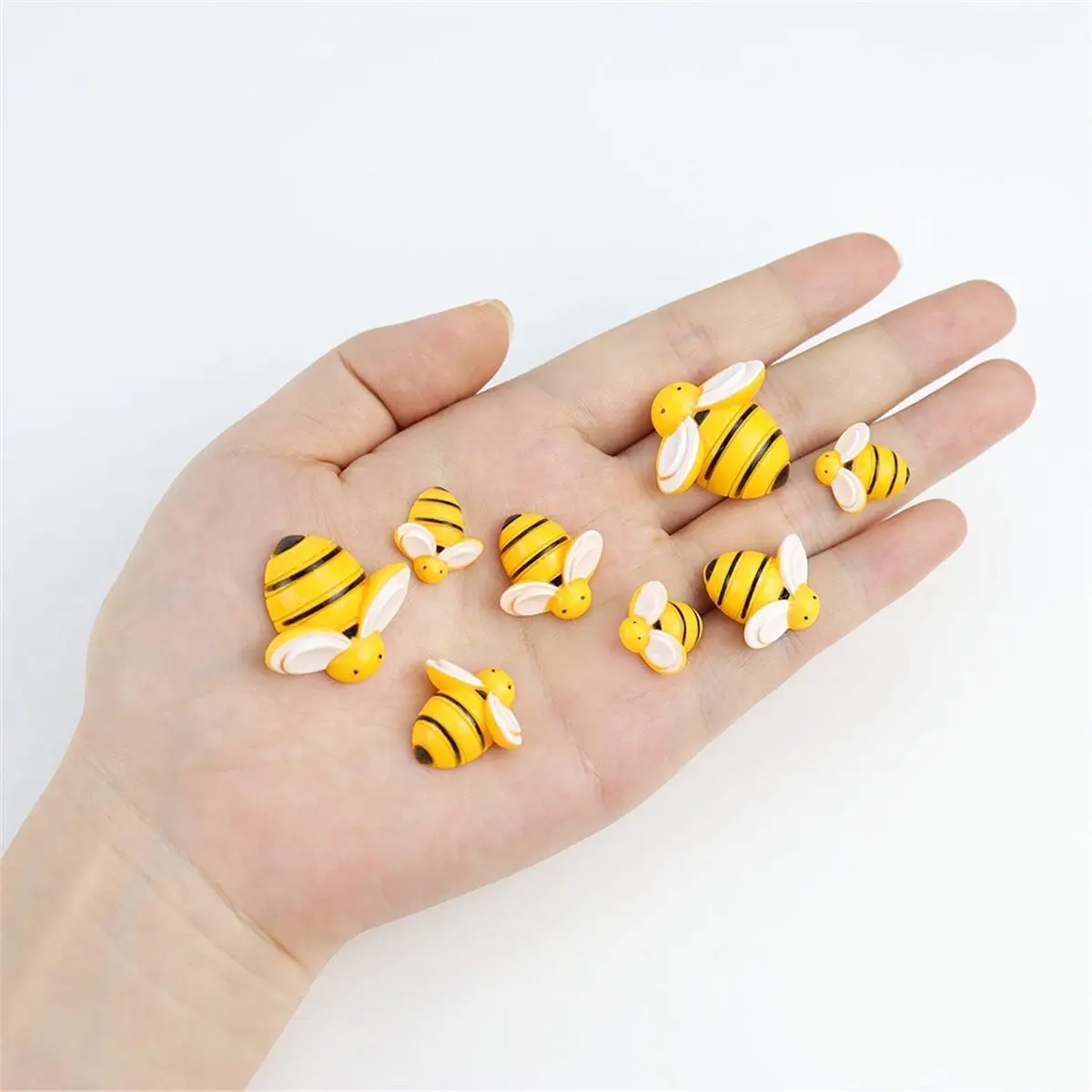AT16 50 Pcs Resin Bees Charms for Crafts, DIY Decorations & Scrapbooking with Storage Box
