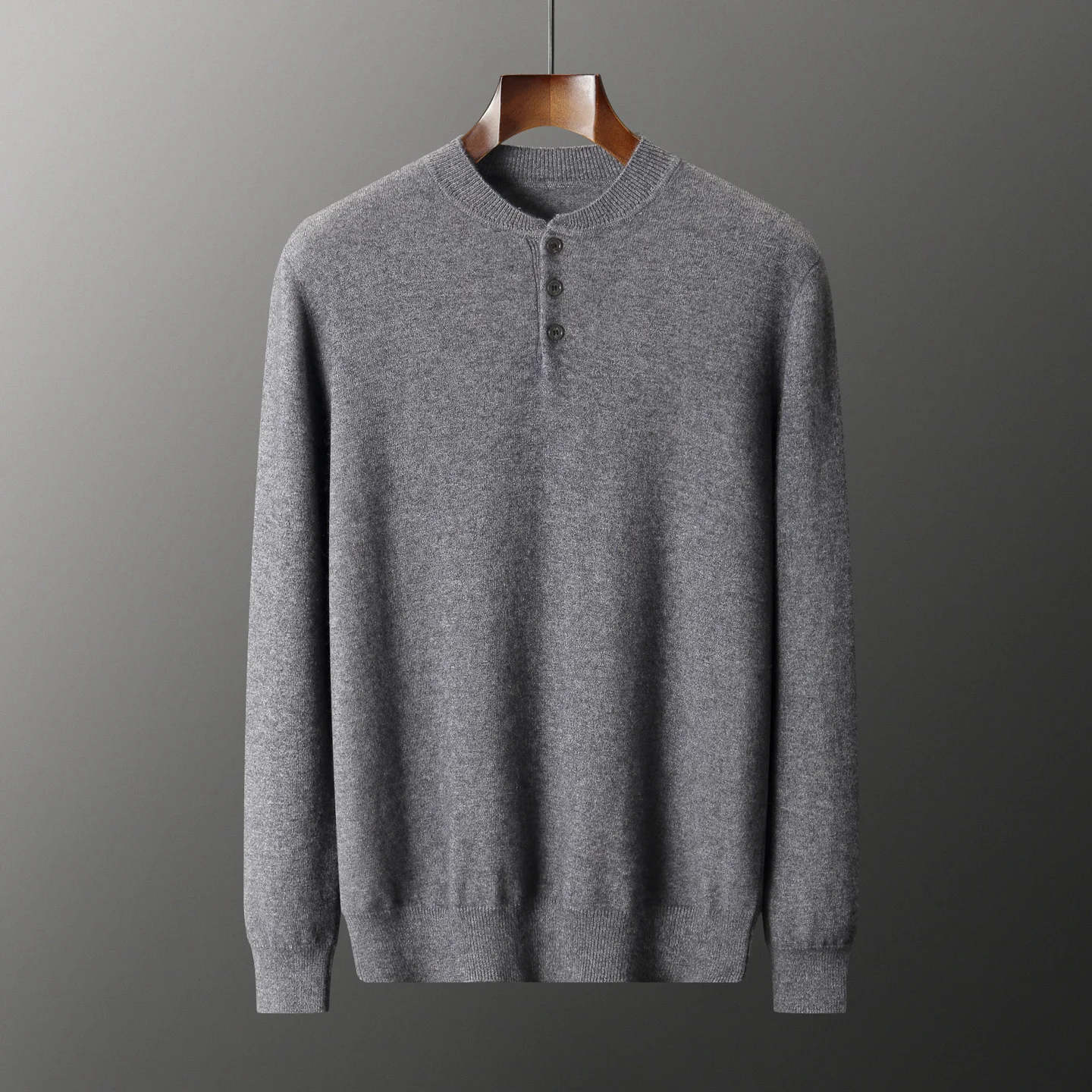 

Baseball Collar Long Sleeve Pullover Men's 100% Cashmere Stylish Trendy Sweater Autumn Winter Classic Versatile Knit Inner Wear