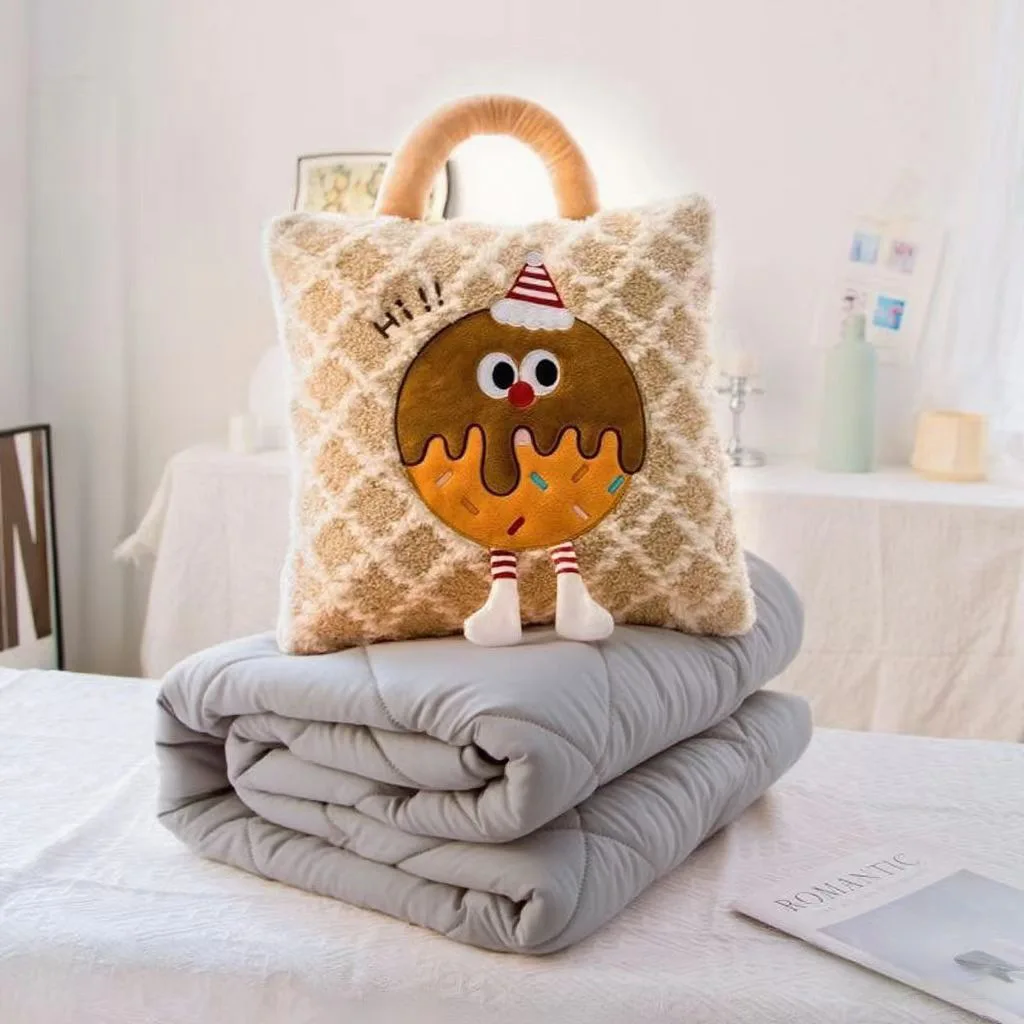 Cartoon portable pillow quilt two-in-one pillow blanket office nap pillow car folding dopamine pillow