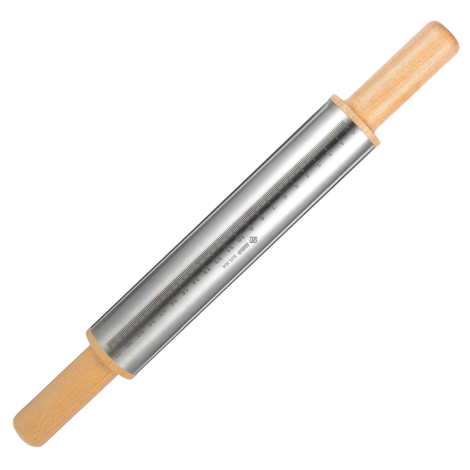 

Бытовая деревянная скалка из нержавеющей стали, валик для теста с гладкой поверхностью для макарон, пиццы, печенья, скалка для выпечки для выпечки