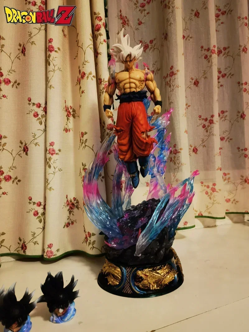 53cm Dragon Ball Super Son Goku Gk Figure With Led Light Ultra Instinct Vegeto Anime Figures Pvc Figurine Statue Model Toy Gift