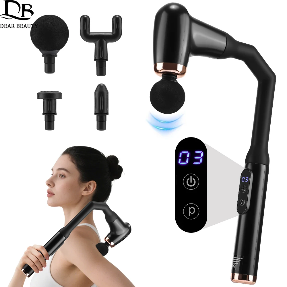 

Electric Fascia Gun With Extended Handle Portable Massage Gun U-Shaped Massage Hammer Shoulder Neck Back Massager Muscle Relax