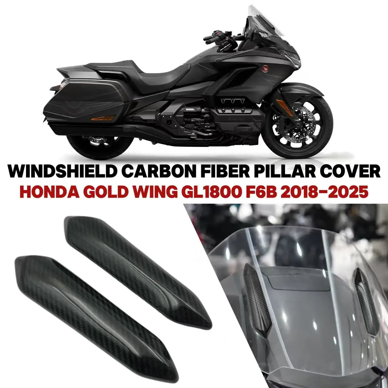 

for Honda Gold Wing GL1800 F6B Tour DCT 2018-2025 motorcycle new accessory windshield pillar pressure strip carbon fiber cover