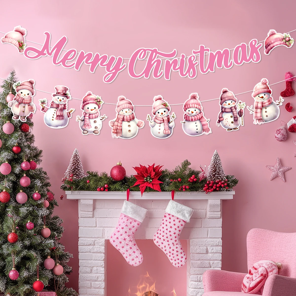 Christmas Santa Claus Banner Merry Christmas Decorations For Home 2024 Navidad Noel Kerst Xmas Ornament Happy NewYear Gifts 2025