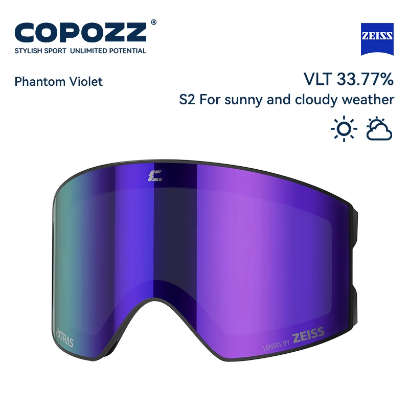 COPOZZ New Zeiss Replacement Ski Goggles Lens For Model 24100 Ski Glasses (Lense Only)