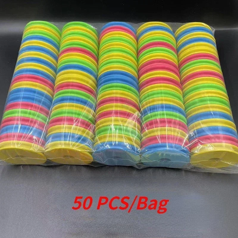 50/100 Pcs EVA Foam Spools Fishing Winding Board Fishing Hook Line Tackle Foam Spool Trace Wire Swivel Tackle Fish Line Tools