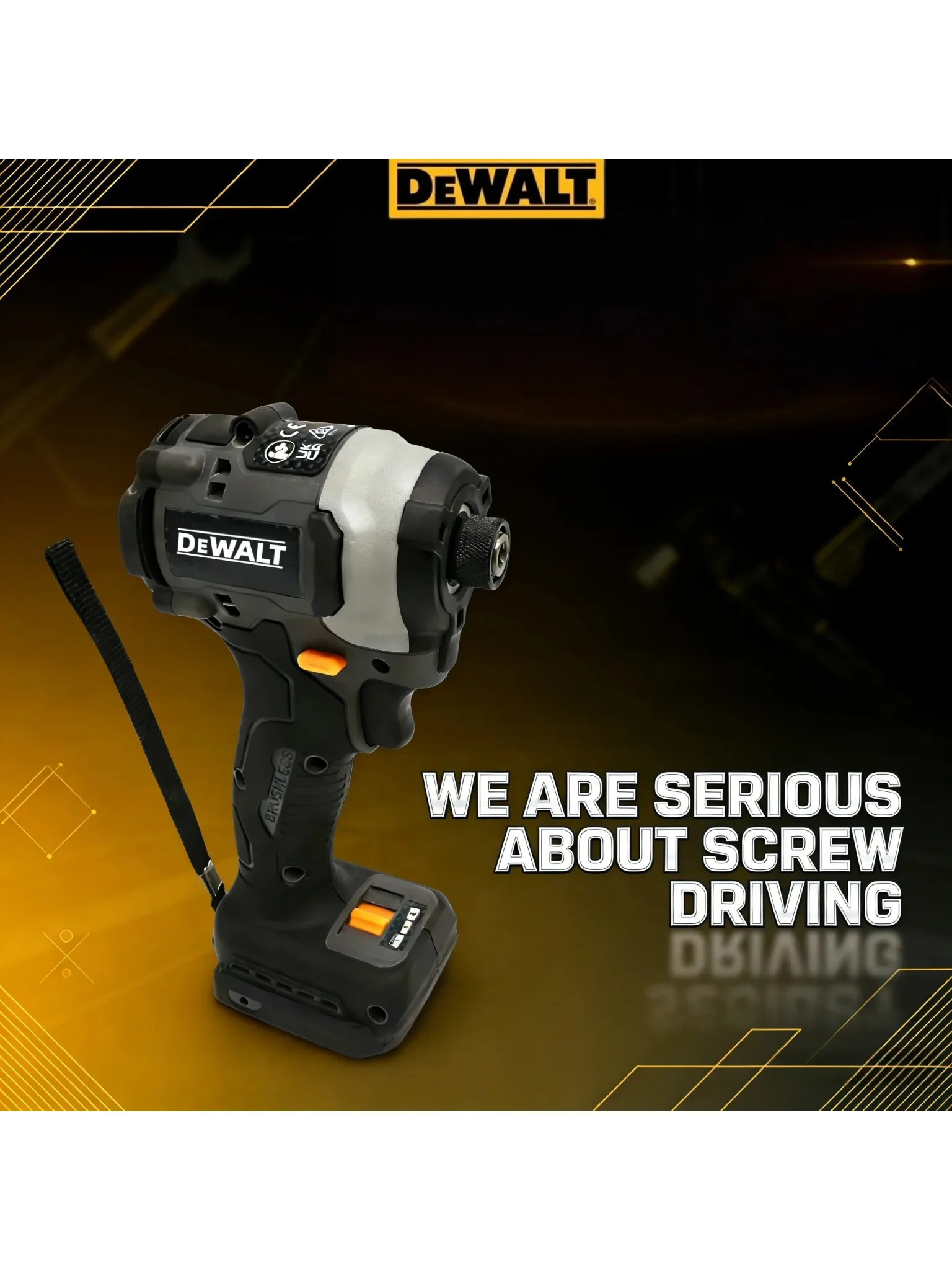 DEWALT DCF85M 20V Bezszczotkowa wkrętarka udarowa: 3800 obr./min, wysoki moment obrotowy, akumulatorowe narzędzie do wydajnego mocowania (tylko korpuz) — 2