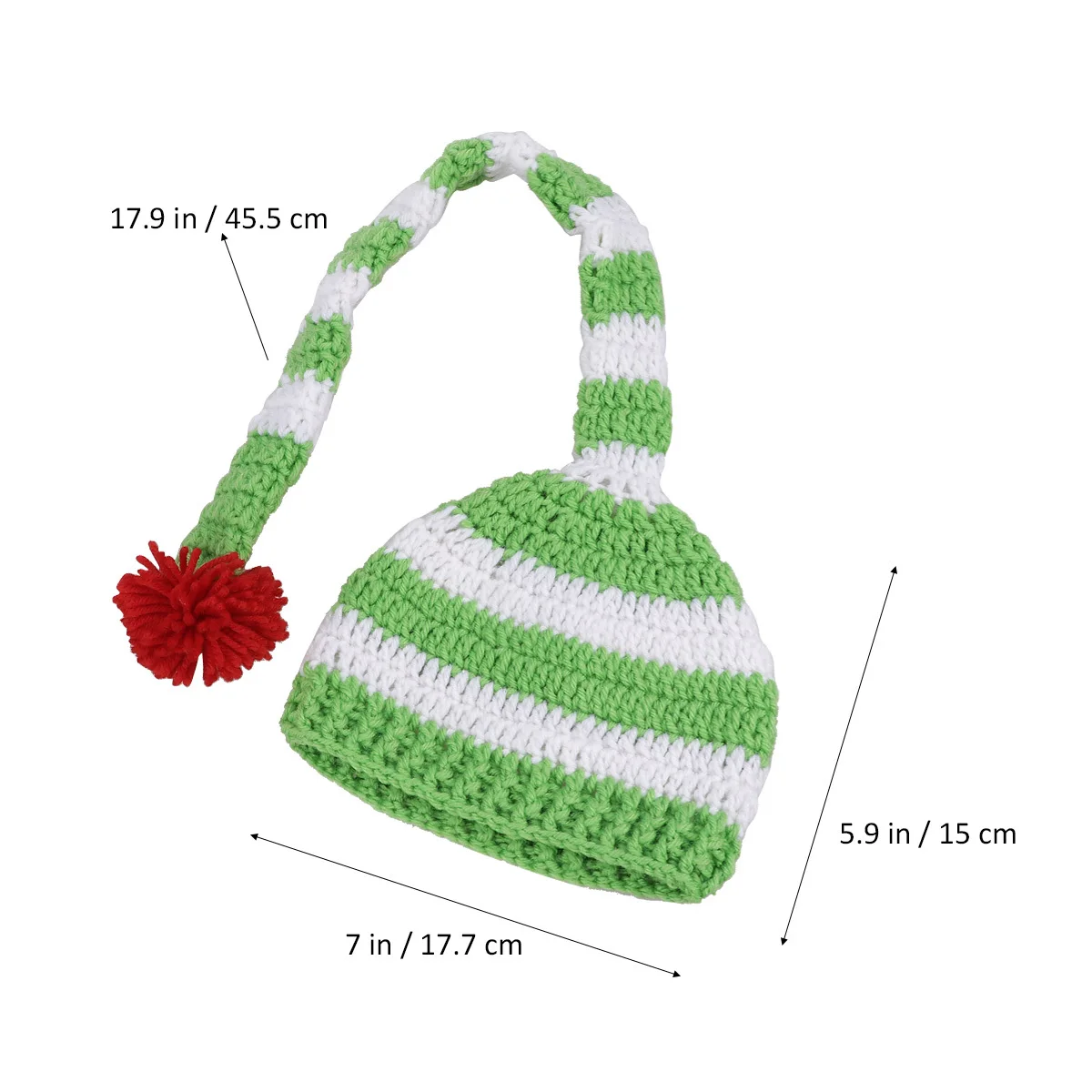 عيد الميلاد الطفل قبعة متماسكة قبعة تدفئة سانتا قزم ذيل طويل بوم بوم الاطفال الأخضر لينة عيد الميلاد متماسكة قبعة الأطفال قبعات صغيرة