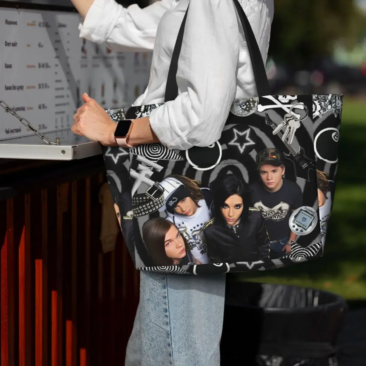 Tokio Hotel Emblem Beach Tote Bag Sport Gym Yoga Duffle Large Tote Bag Women Travel Bag Fitness bag