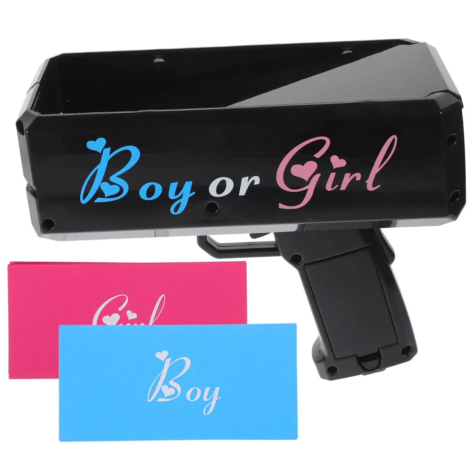 

Boy Or Girl Reveal Money Spray Gun Toy Prop Cash Props Black Plastic Gender