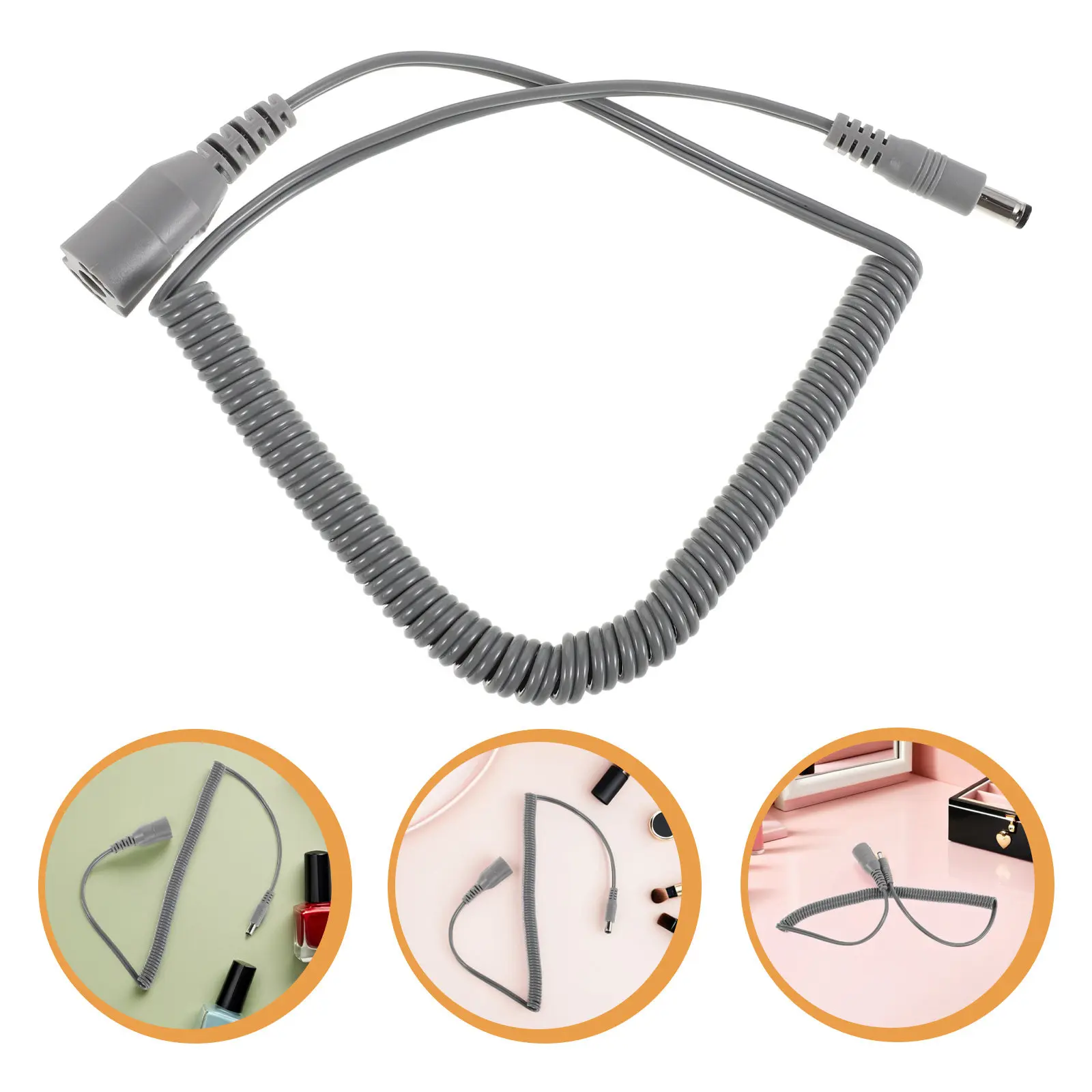 

2Pcs Nail Drill Replacement Cord High Speed Motor Cable Stable Power Supply for Electric Manicure Machine Accessories Compatible