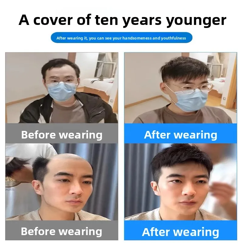 Lightweight Breathable Human Hair Toupee for Men