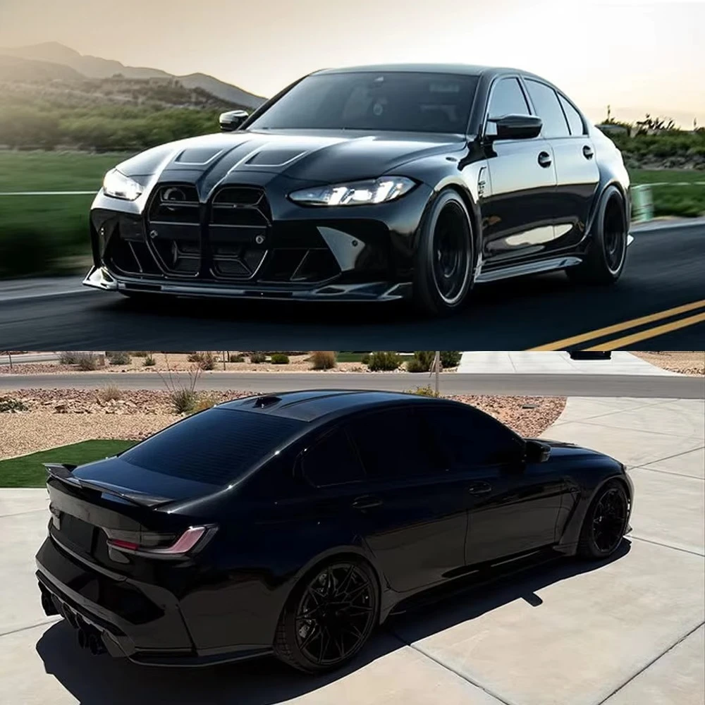 For M3 G80 Style Carbon Fiber Dry Carbon Fender Tuyere Modification Kit 4