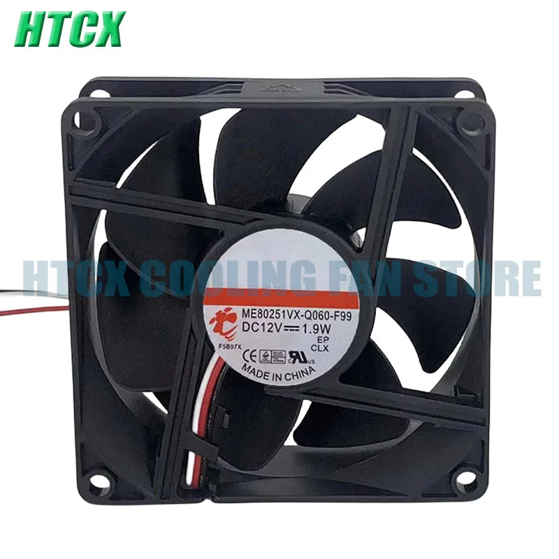 NEW ME80251VX-Q060-F99 DC 12V 1.9W 8025 80x80x25mm 3-line Cooling Fan