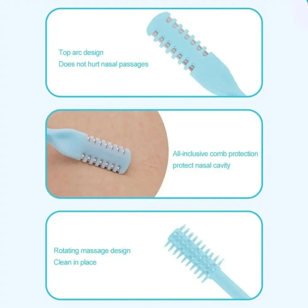 5Pcs Double Head Nose Hair Trimmer Washable 360° Rotating Hair Removal Tool Mini Stainless Steel Manual Nose Hair Cutter