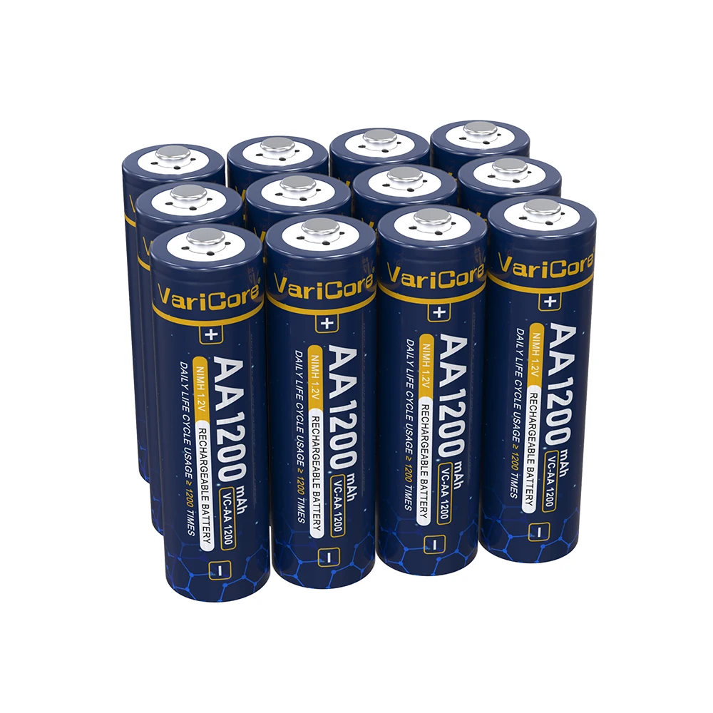 4 baterías recargables VariCore 1200mAh 1,2 V AA Ni-MH por tarjeta para cámaras digitales/juguetes RC/linternas larga vida útil