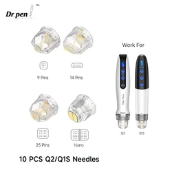 10 pcs Needle Cartridge for Dr. Pen Q1S Bio Pen Q2, Titanium Needles 9/14/25 /Nano, Derma Pen head Needle length 0.25 mm
