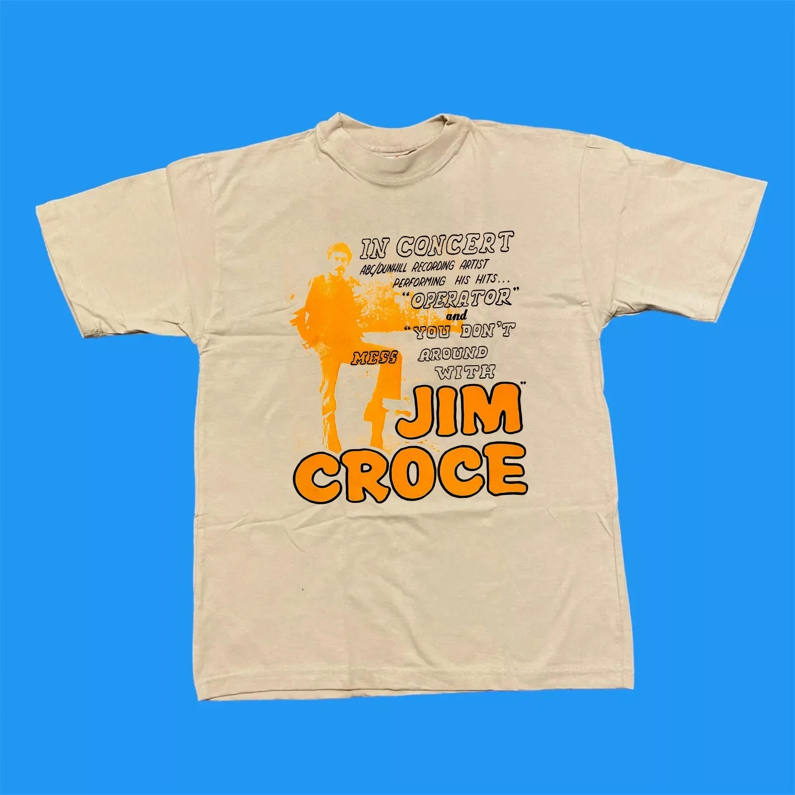 Jim Croce Live In Concert Fillmore Sand Color T Shirt Full Size S-5XL EL2