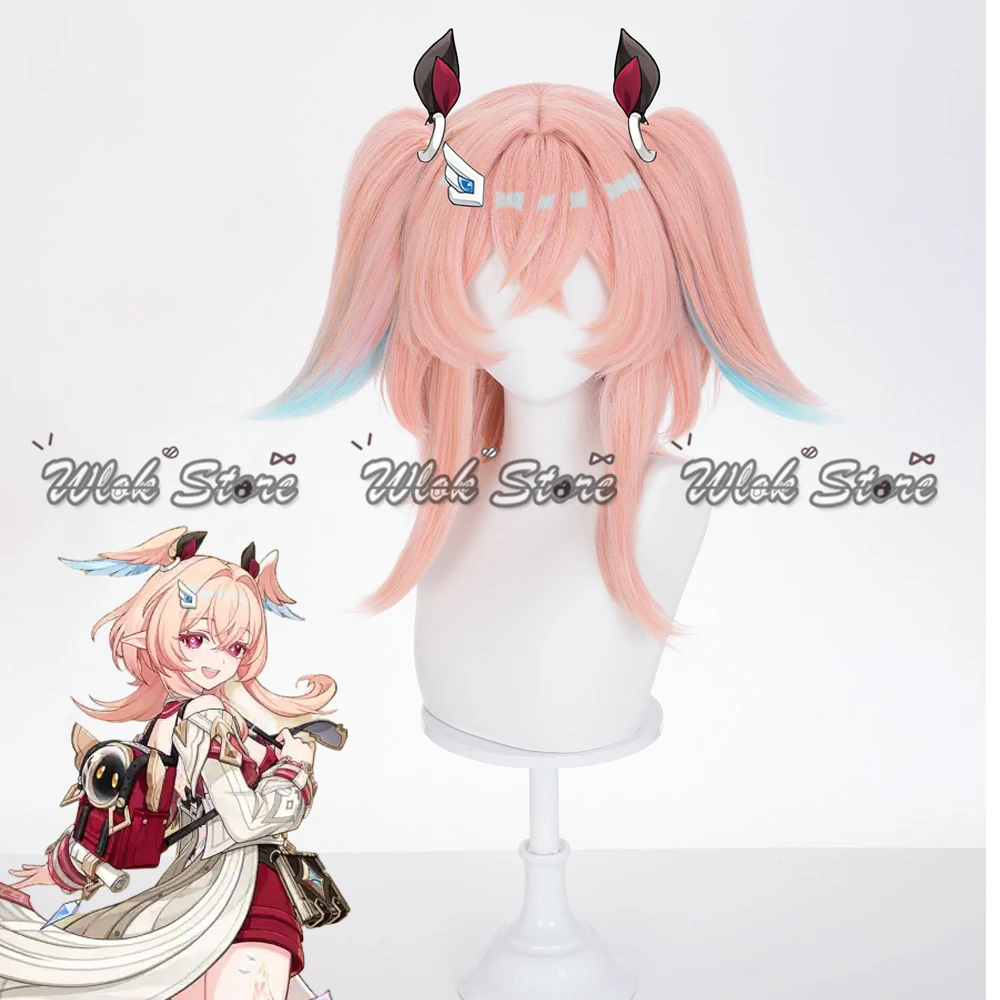 

Парик для косплея Game Genshin Impact Linnea, термостойкий, розовый, для женщин, аксессуары для костюмов на Хэллоуин, карнавал, аниме