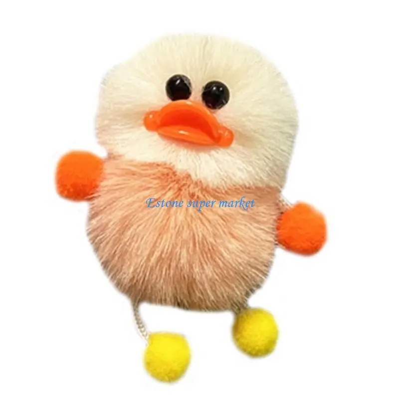 090B Mini Duck Plush Keychain Keyring Gift Carnival Prizes for Kid Schoolbag