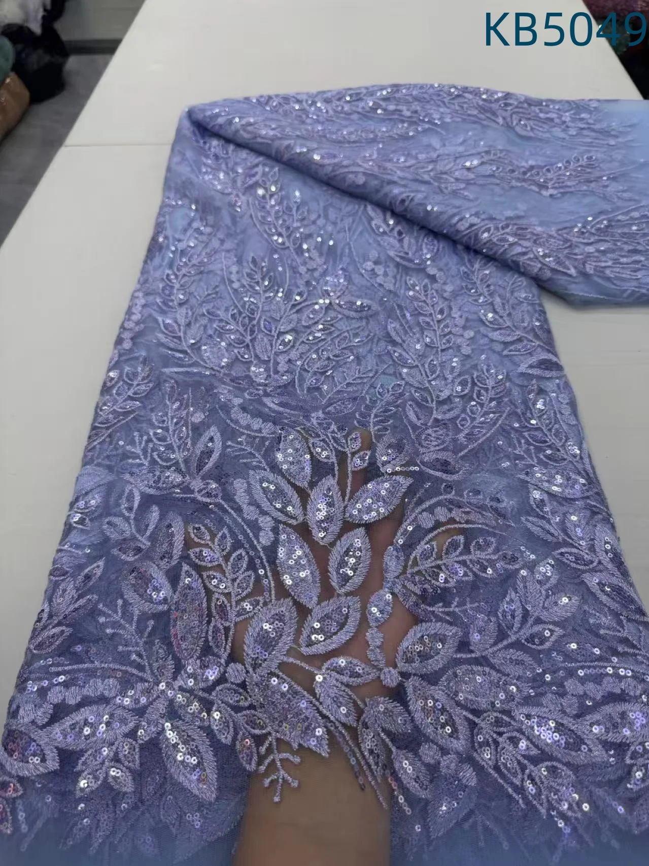 

Nigerian Lace Fabrics 2025 Purple Bridal Lace Fabric Magenta Beaded Lace Fabrics With Sequence For Wedding Party Dresses KB5049
