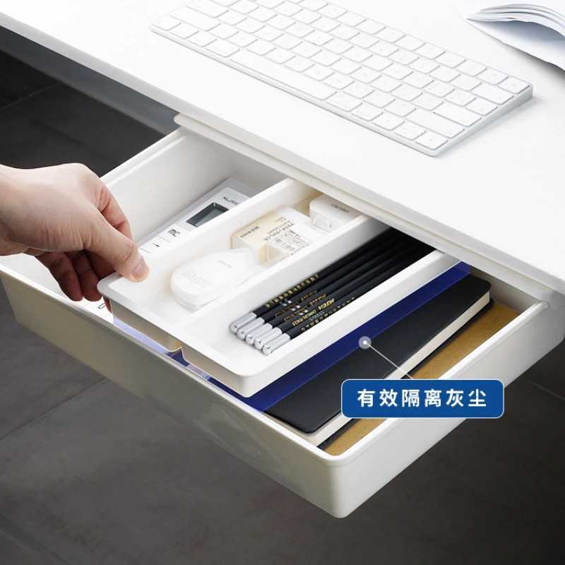 Creative Hidden Under Desk Organizer Drawer White Nordic Document Stationery Organizer Storage Box Organizer For Small Things