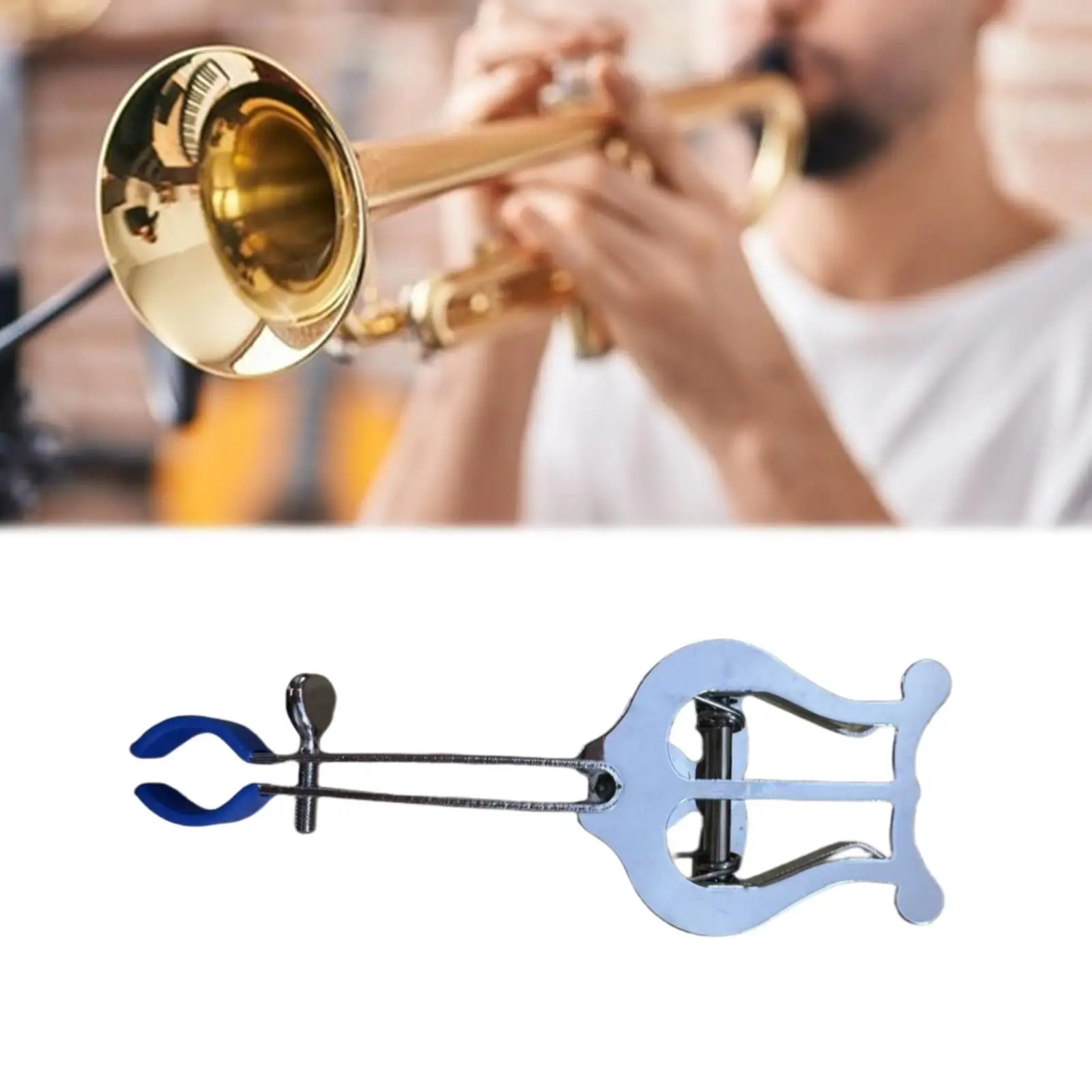 

Trumpet Sheet Music Clip Trumpet Marching Lyre, Metal Portable Musical Instruments Accessory for Stage Beginners Performance