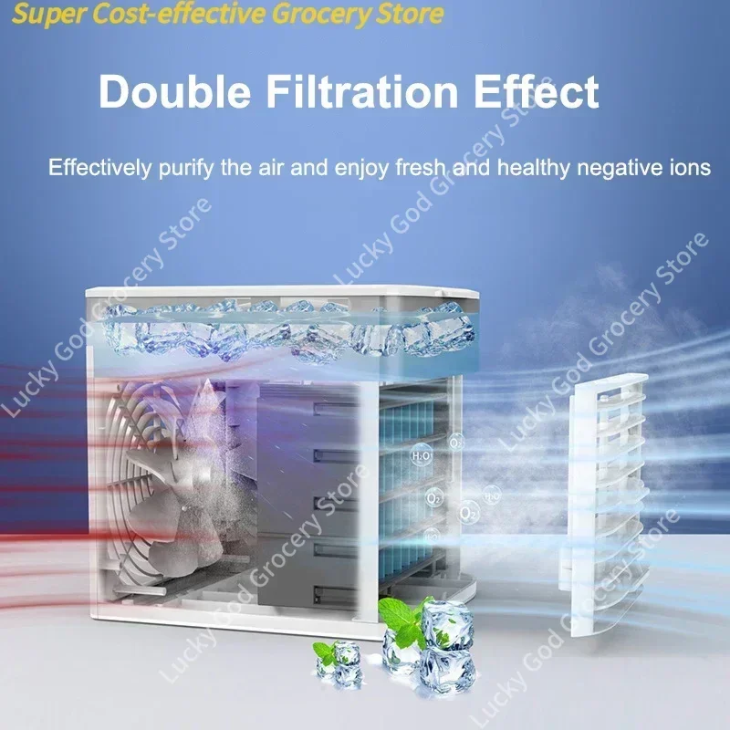 2025 مكيف هواء متنقل جديد مع مصباح مبيد للجراثيم بالأشعة فوق البنفسجية USB مبرد الهواء سطح المكتب مروحة تبريد صغيرة دعم دروبشيبينغ